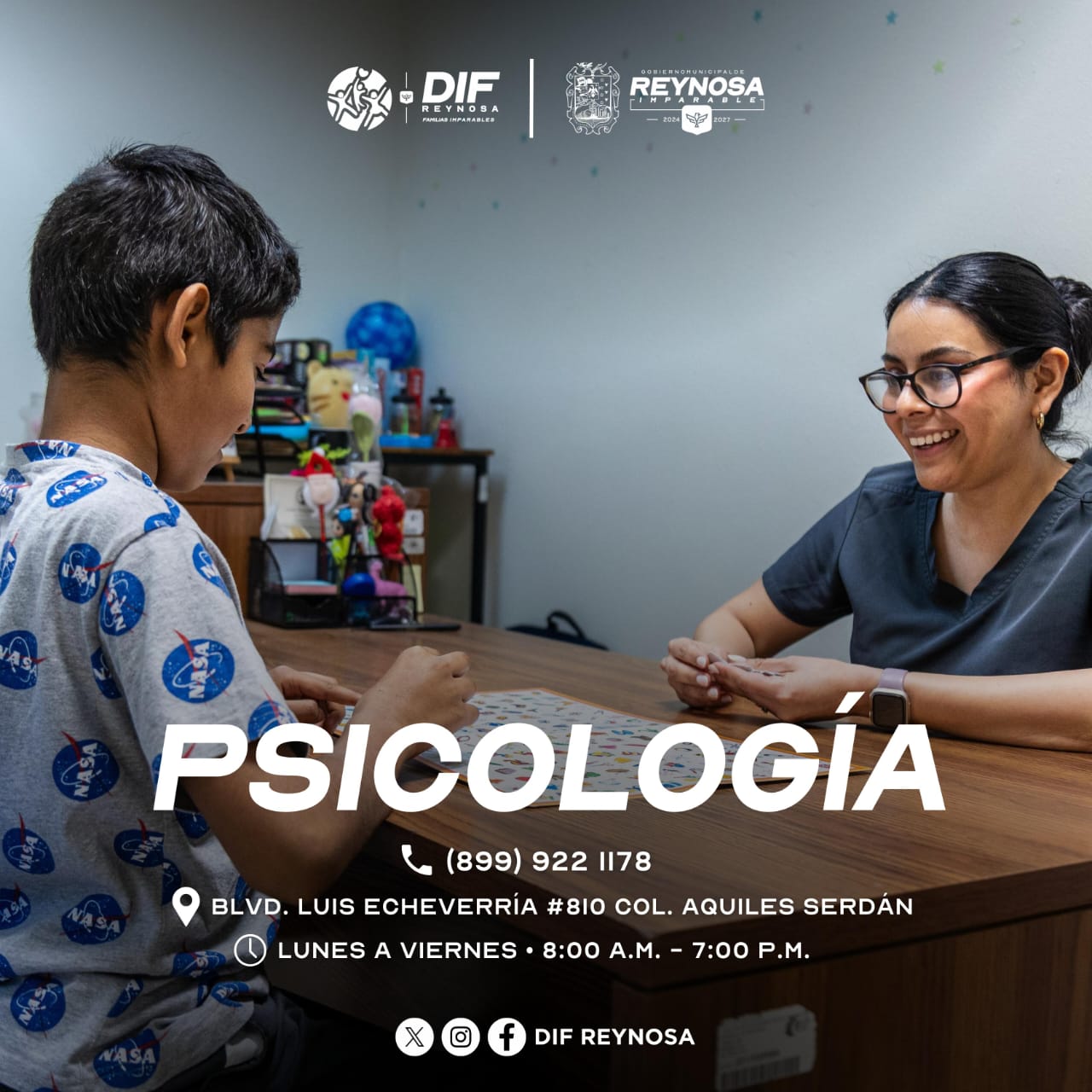 Refuerza DIF-Reynosa la atención psicológica para niñas y niños en CRI