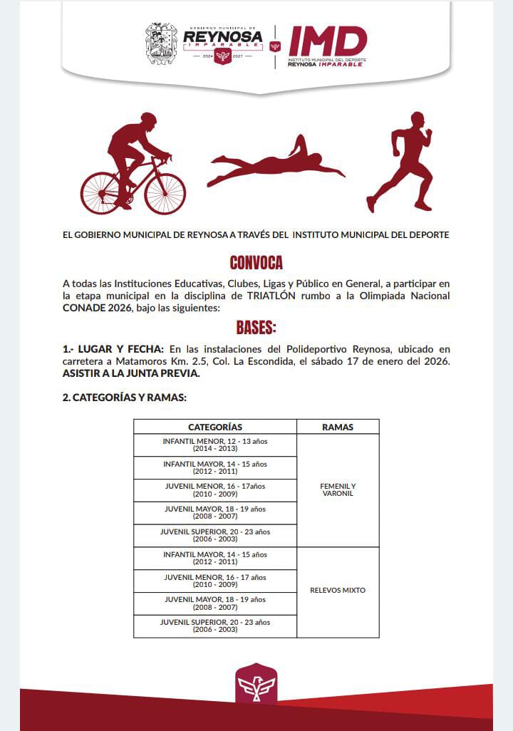 Convocatorias abiertas para la Olimpiada Municipal