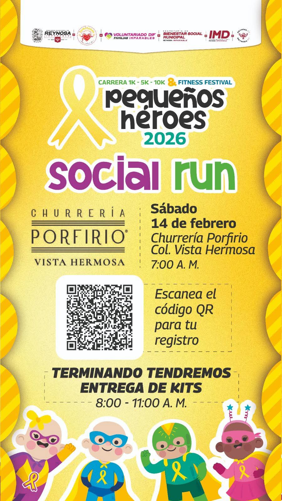 Invita el Gobierno de Reynosa a participar en el Social Run “Pequeños Héroes”