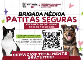 Invita Alcalde Carlos Peña Ortiz a la Brigada Médica Veterinaria Patitas Seguras en la 10 de Mayo