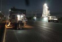 Trabaja Servicios Públicos jornada nocturna de limpieza en el libramiento Matamoros-Monterrey