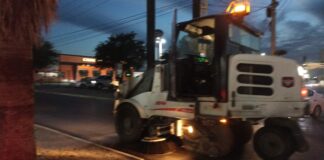 Avenidas limpias con trabajo nocturno en Reynosa